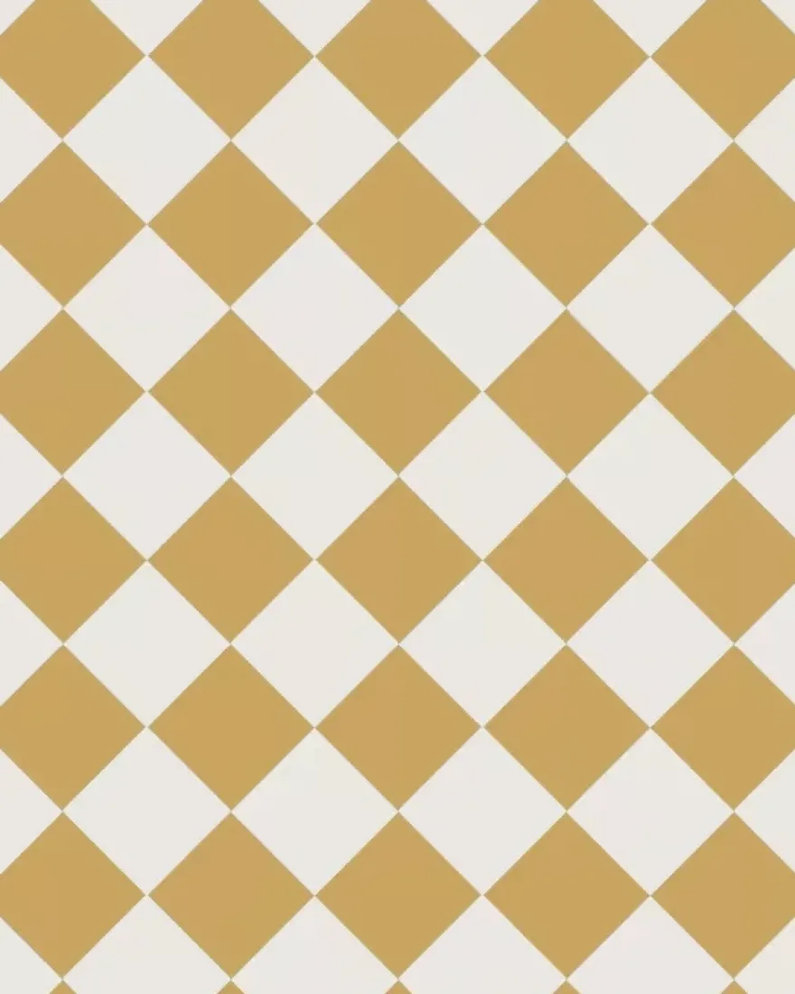 Klinker - Schackrutigt 10 x 10 cm ockragul/vit