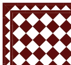 Klinker - Schackrutigt 15 x 15 cm röd/vit