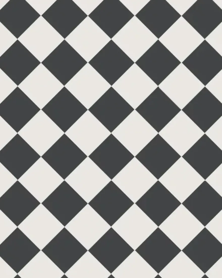 Klinker - Schackrutigt 10 x 10 cm svart/vit