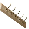 Kroklist 65 cm furu med hattkrok, mässing