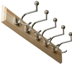 Kroklist 65 cm furu med klädkrok - Fehrlins 3228 nickel