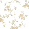 Lim & Handtryck Tapet - Rosen vit/gul