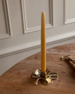 Ljusstake - Fyrklöver mässing