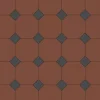 Oktagonklinker - 15 x 15 cm röd/svart