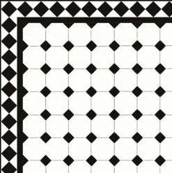 Oktagonklinker - 10 x 10 cm vit/svart