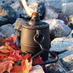 Oljelampa - Fotogenlampa gjutjärn Småland