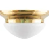 Plafond - Taklampa Frödingplafond 300 mässing, opalvit skärm