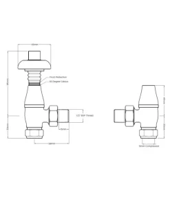 Radiatorventil termostat - Chelsea Krom