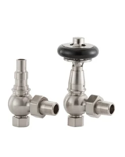 Radiatorventil termostat - Kensington borstat nickel/trä