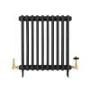 Radiatorventil termostat - York (vinklad) svart nickel/trä