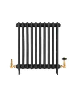 Radiatorventil termostat - York (vinklad) svart nickel/trä