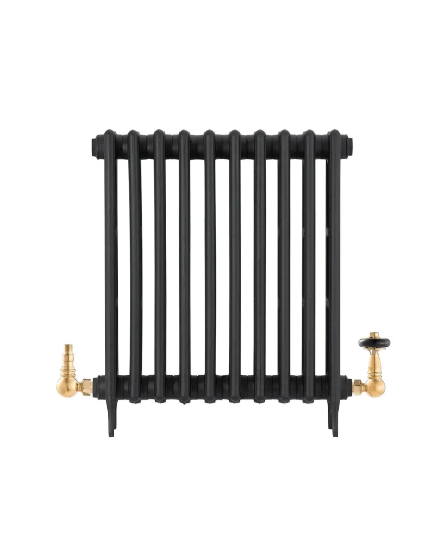 Radiatorventil termostat - York (vinklad) antikbehandlad/trä