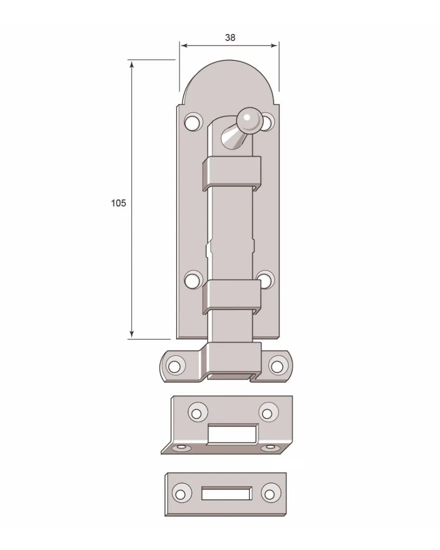 Skottregel - Aug. Stenman 612 med hålbleck, stål 105 mm