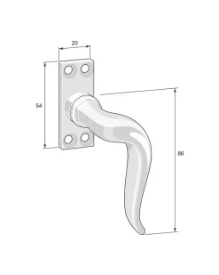 Spanjoletthandtag - Fix 2 mässing