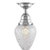Taklampa - Byström 80 nickel, klardroppe