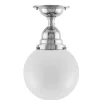 Taklampa - Byström 80 nickel, klotskärm