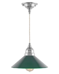 Taklampa - Byström sladdpendel 60 nickel, grön skärm