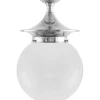 Taklampa - Dahlberg 100 nickel, opalvit klotskärm