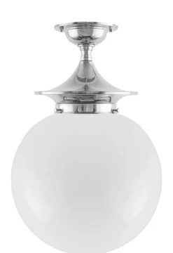 Taklampa - Dahlberg 100 nickel, stor klotskärm