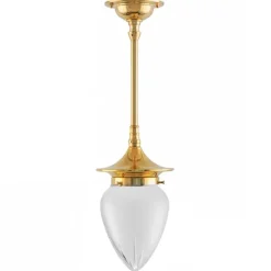 Taklampa - Dahlbergspendel 80 mässing, mattglas droppe