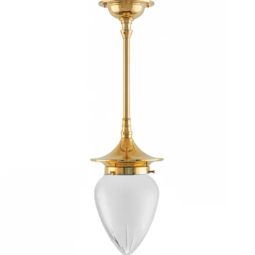 Taklampa - Dahlbergspendel 80 mässing, mattglas droppe