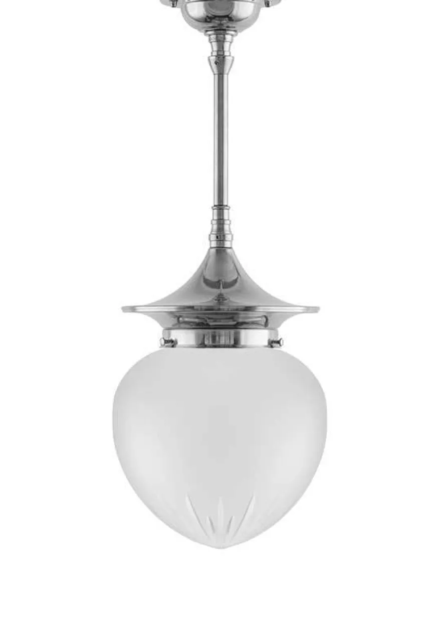 Taklampa - Dahlbergspendel 100 nickel, mattglas droppe