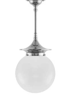 Taklampa - Dahlbergspendel 100 nickel, opalvit klotskärm