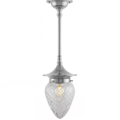 Taklampa - Dahlbergspendel 80 nickel, klarglas droppe