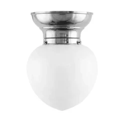 Taklampa - Frödingplafond 100 nickel, vit droppe