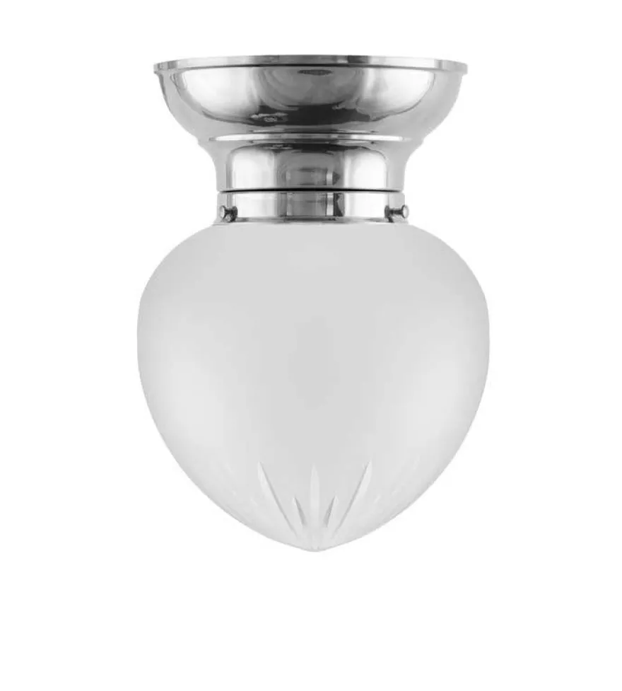 Taklampa - Frödingplafond 100 nickel, slipat mattglas
