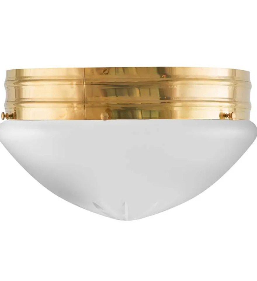 Taklampa - Heidenstamplafond 300 mässing, mattglas