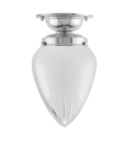 Taklampa - Lundkvist 80 nickel, mattdroppe