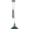 Taklampa - Skomakarhiss nickel med grön skärm 25 cm
