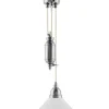 Taklampa - Skomakarhiss nickel, hög vit skärm 25 cm