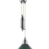 Taklampa - Skomakarhiss nickel, hög grön skärm 25 cm