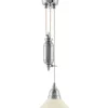 Taklampa - Skomakarhiss nickel med hög benvit skärm 25 cm