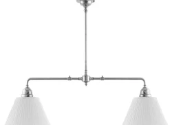 Taklampa - Spelbordslampa nickel, tygskärmar