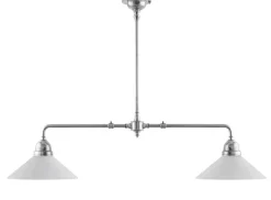 Taklampa - Spelbordslampa nickel, vit skärm