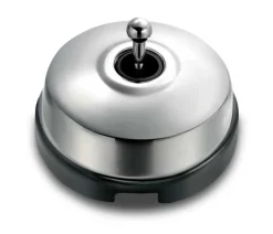Trappströmbrytare svart porslin/krom med kulohål - Fontini utanpåliggande