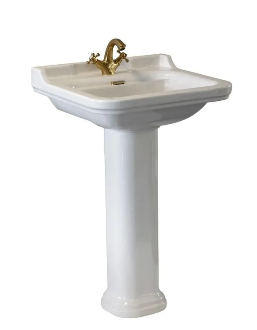 Tvättställ Art Deco - 60 cm, piedestal