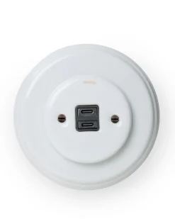 USB-C uttag vitt porslin - Fontini infällt