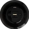 USB-uttag svart porslin - Fontini infällt