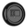 USB-uttag svart porslin - THPG infällt