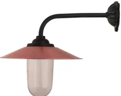Utomhuslampa - Stallampa 90° lång böj, kopparskärm
