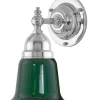 Vägglampa - Adelborg nickel, grönt glas