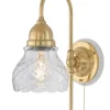 Vägglampa - Ahlström mässing, slipat klarglas