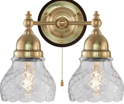 Vägglampa - Bergman mässing, klarglas