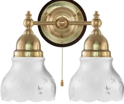 Vägglampa - Bergman mässing, slipat mattglas