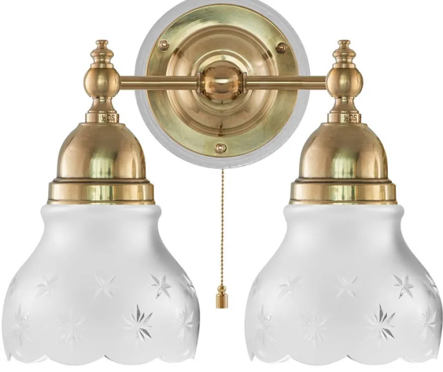 Vägglampa - Bergman mässing, slipat mattglas