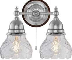 Vägglampa - Bergman nickel, klarglas